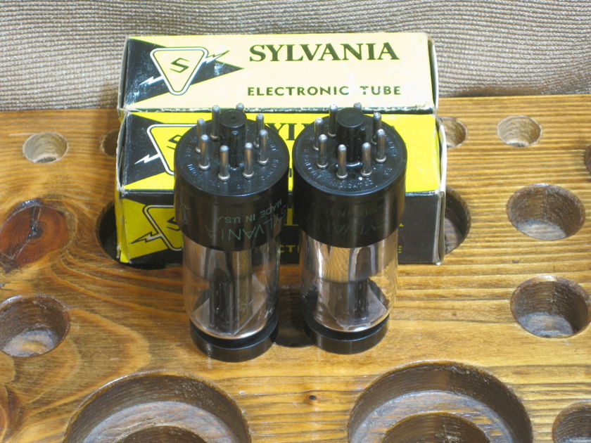 Sylvania 6SN7 GT Bad Boy 3 holes plate Matching pair