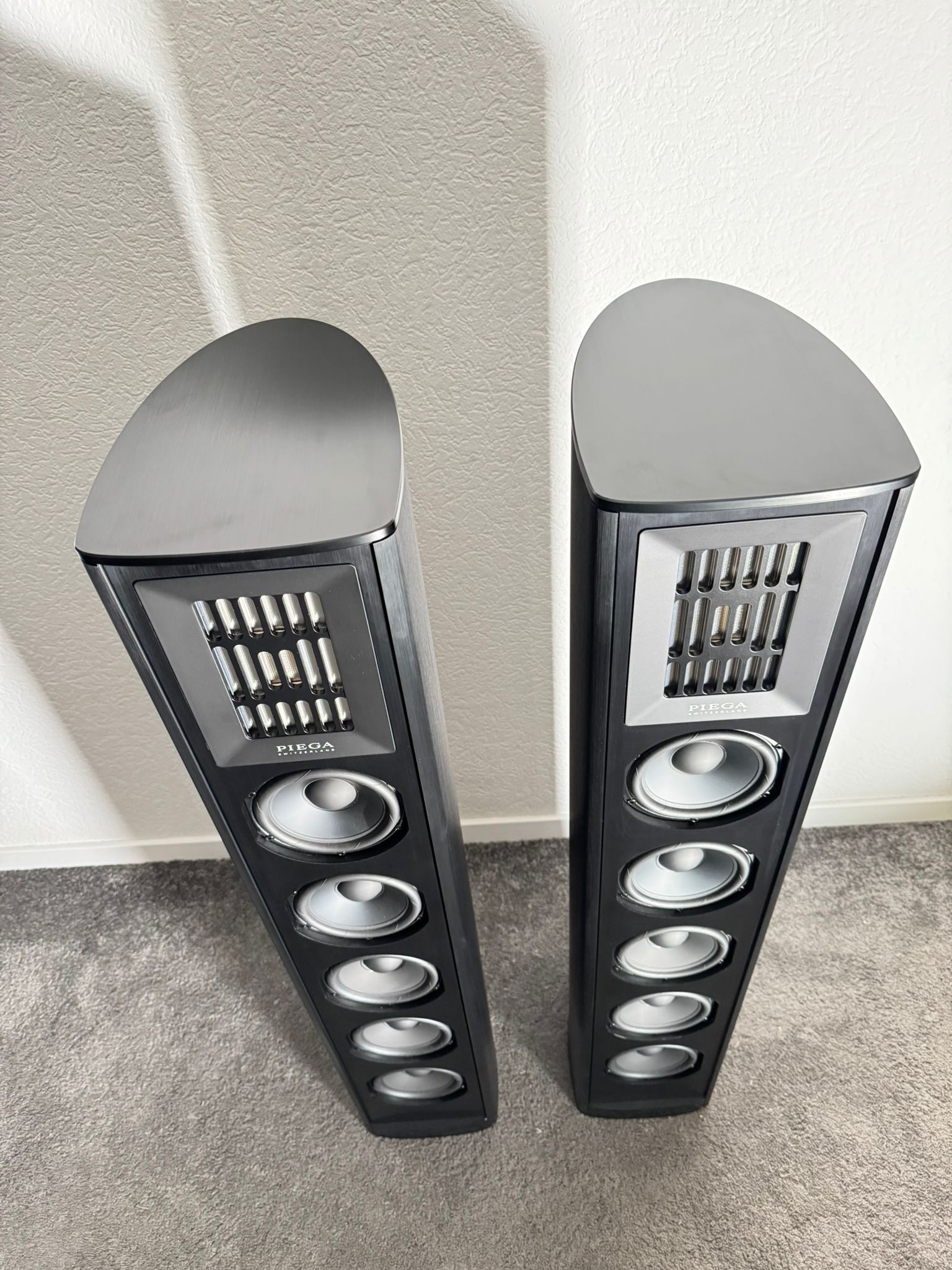 Piega Coax 611 speakers in black ex demo 2