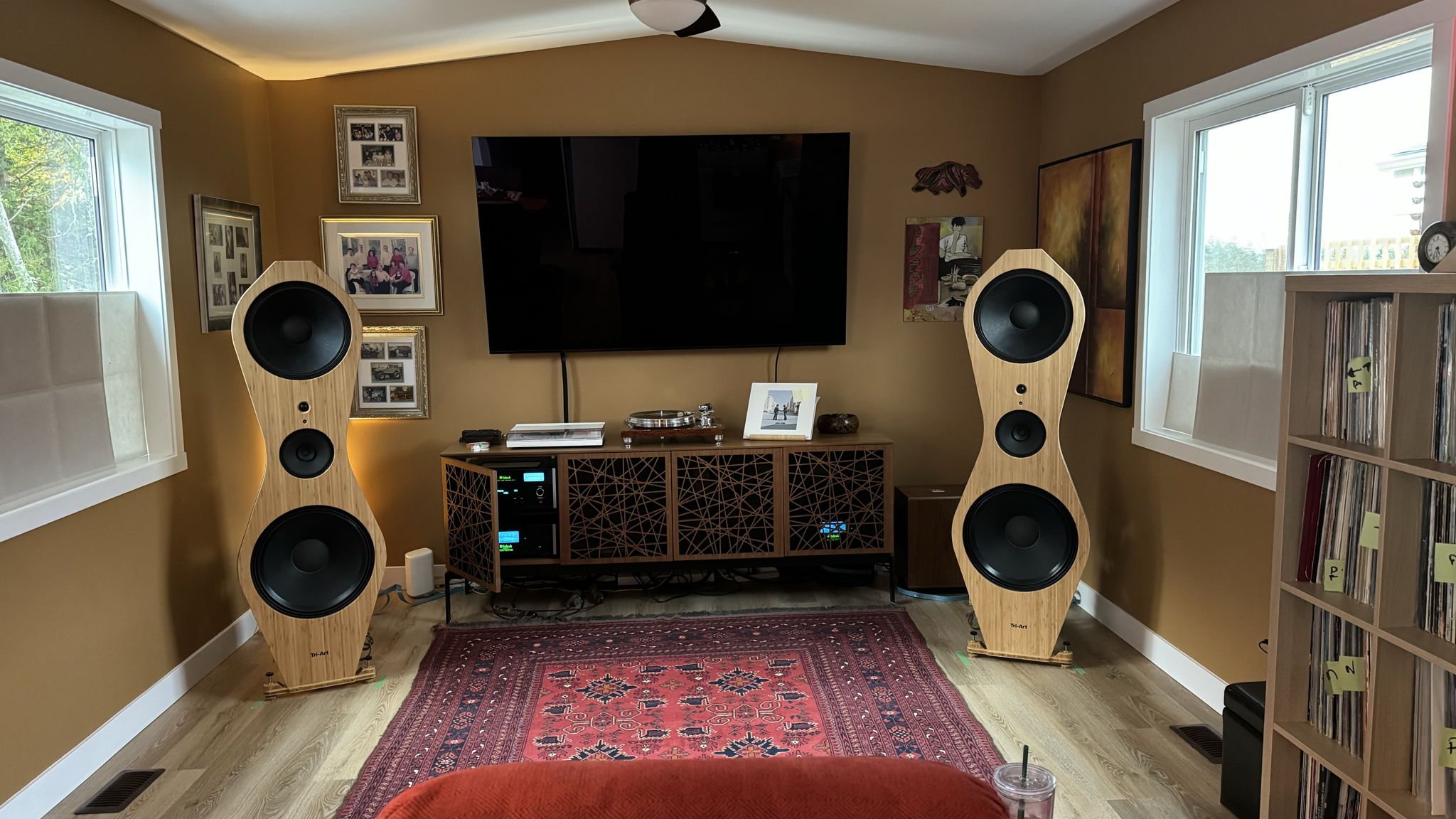 Tri-art audio open 5 speakers and the rest. 