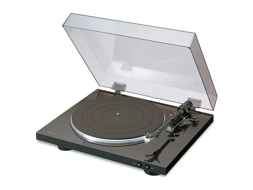 Denon DP-300F Fully Automatic Analog Turntable with Built-In Phono Equalizer, Unique Tonearm Design, Slim Design - Black