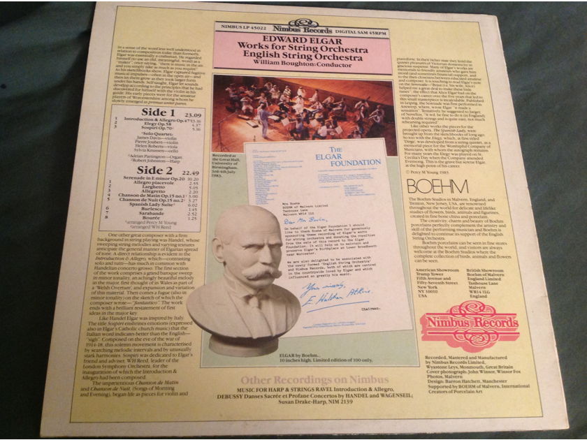 English String Orchestra  Edward Elgar Works For String Orchestra Nimbus Records 45 RPM Super Analogue Mastering