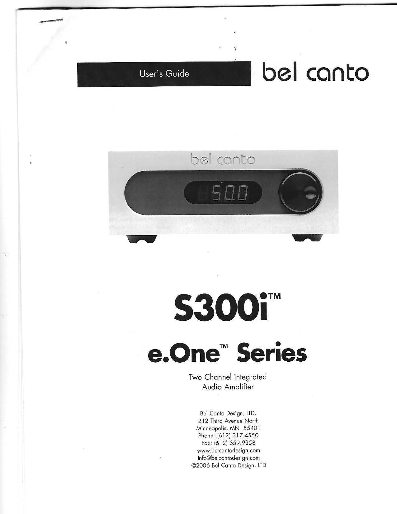 Bel Canto S-300iU integrated amplifier -- PRICE REDUCED 4