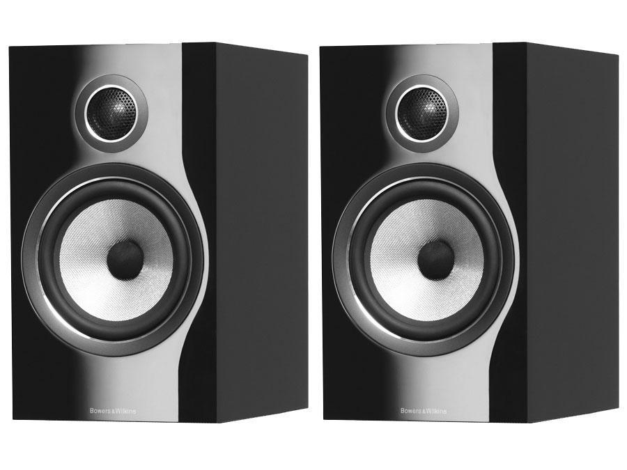 B W 706 S2 Bookshelf Speakers Gloss Black Pair New 24732