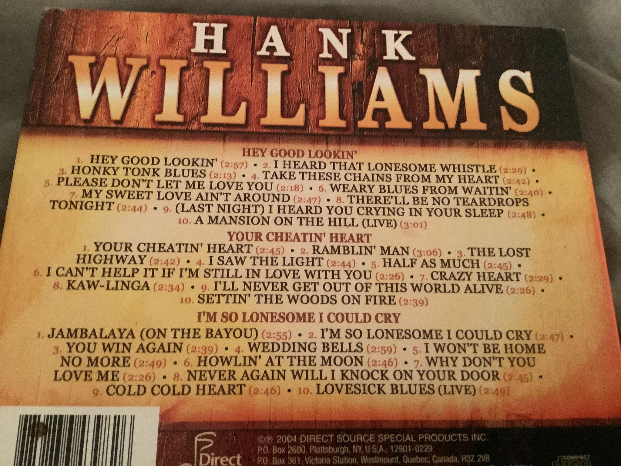 Hank Williams 3 CD Set 30 Tracks  I’m So Lonesome I Cou... 2