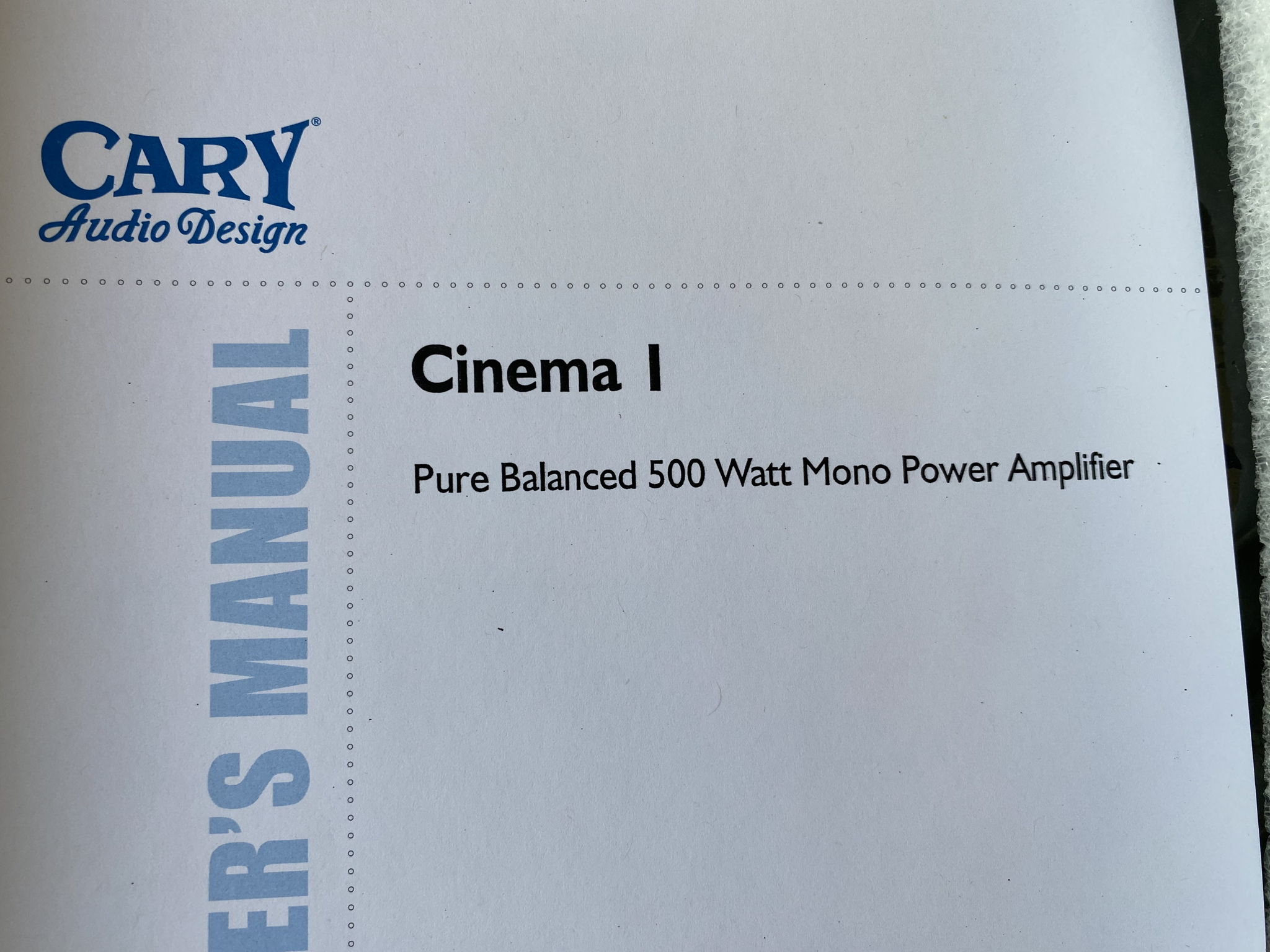 Cary Audio  Cinema 1 Monoblock Power Amplifiers (pair)(... 7