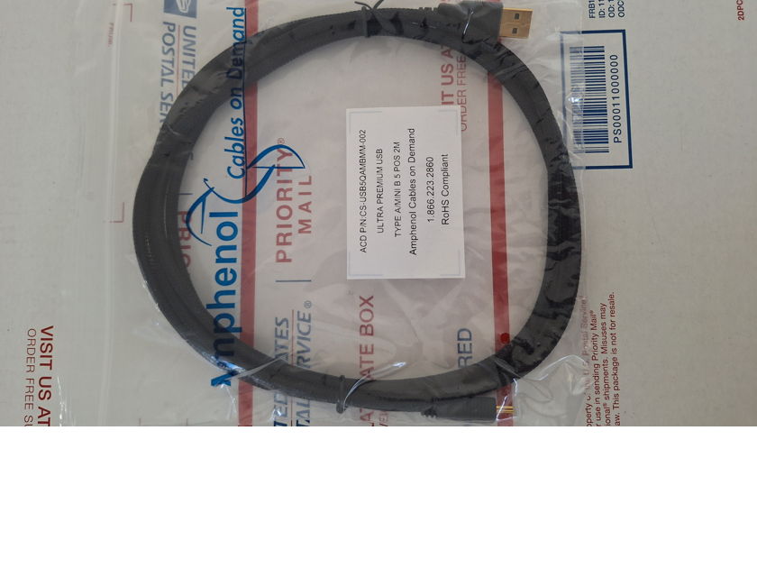Amphenol UltraPremium USB type A/M 2 meter interconnect cableu