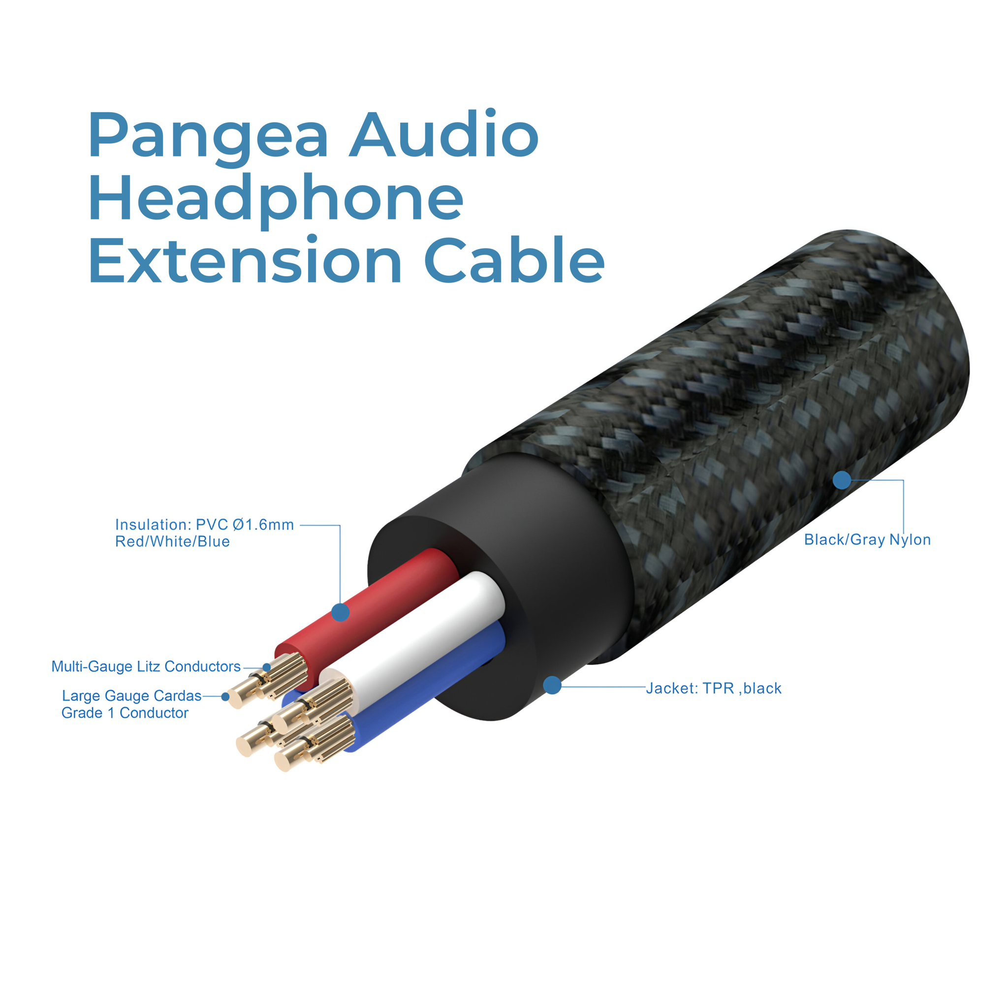 Pangea Audio Premier Headphone Extension Cable Made wit... 3
