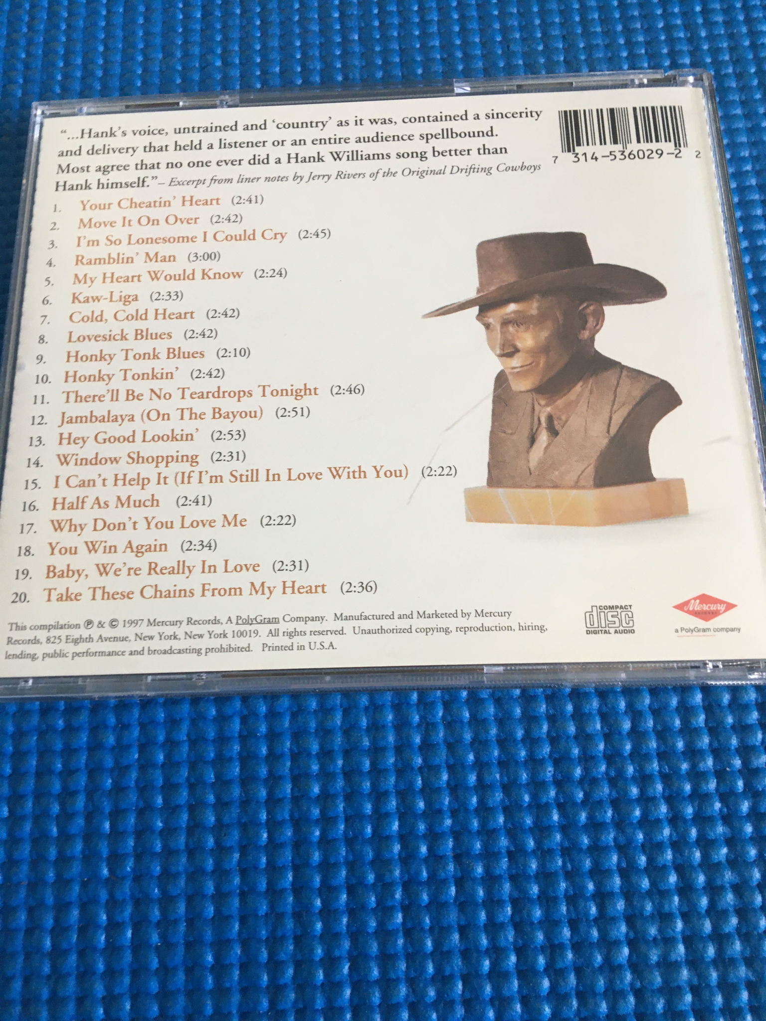 20 of Hank Williams  Greatest hits cd 2