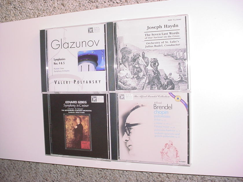 CD LOT OF 4 CD'S Classical MHS Musical Heritage Society Grieg Brendel Haydn Glazunov