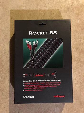 NIB AudioQuest Rocket 88 Single Bi-Wire 8-ft 72v DBS (B...