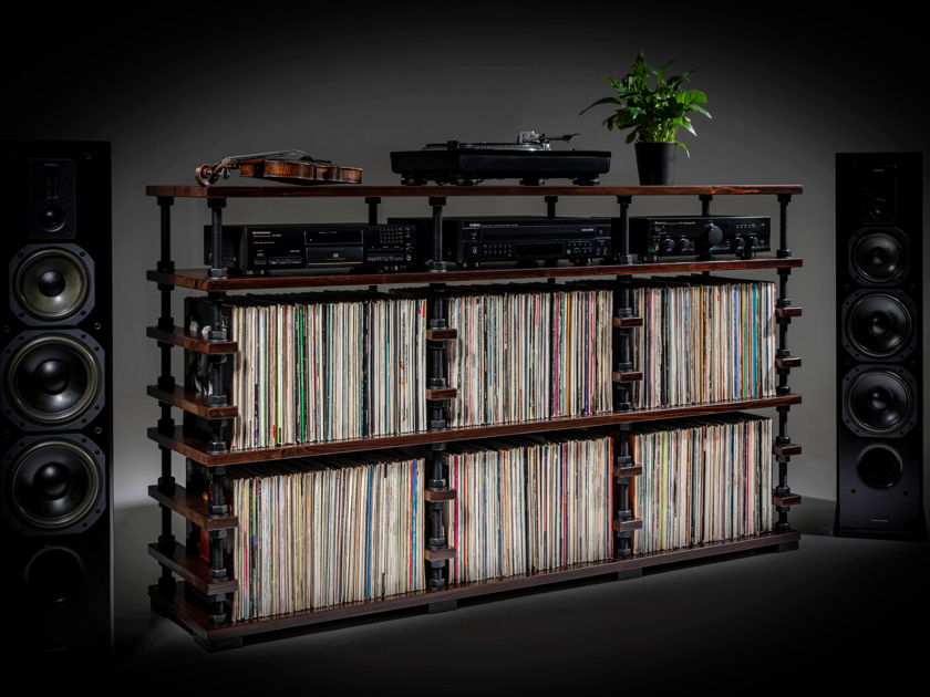 Handmade Records storage furniture, turntable stand