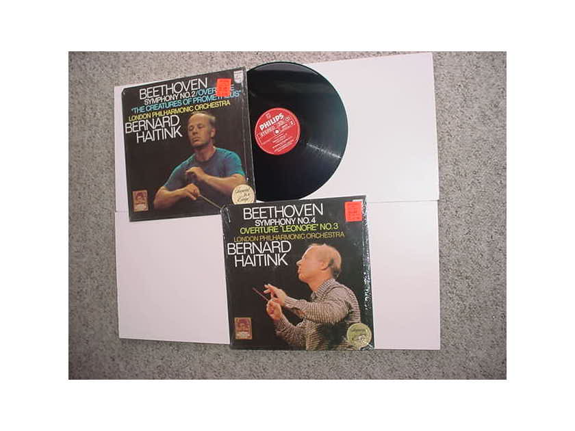 Bernard Haitink 2 lp records Philips classical Beethoven Symphony no2 and no 4 shrink 1 sealed cc