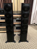 Perlisten S7t tower speaker Ebony Gloss with spikes. 2