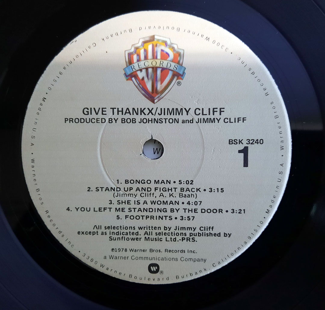 Jimmy Cliff – Give Thankx 1978 NM- Vinyl LP REGGAE Warn... 6