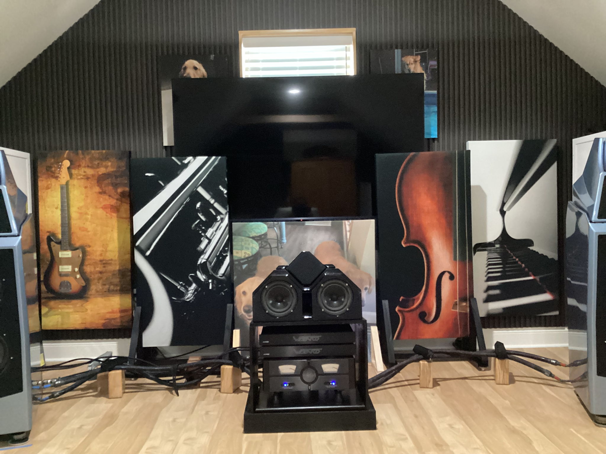 TV raised on lift before final panel moves