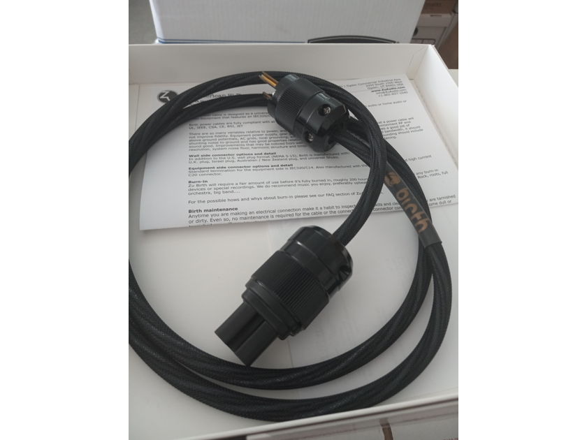 Zu  Audio BIRTH Power Cord, 1.5 meters/5.0 feet incredible affordable upgrade power cord - PLEASE MAKE A REASONABLE WIN/WIN OFFER  - BRAND NEW FLAWLESS PERFECT $135 Revised Price Reduction Offer