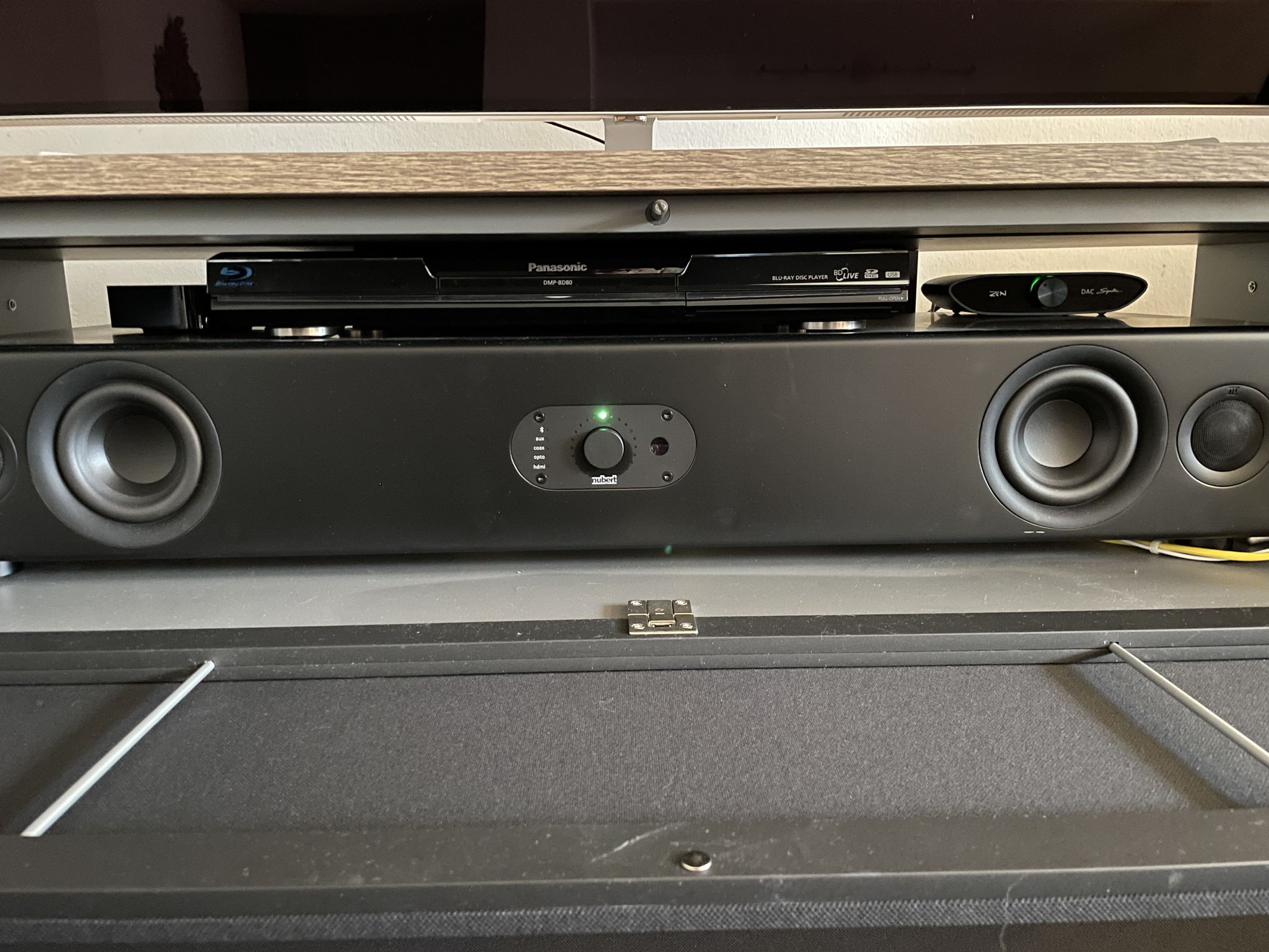 Powered central channel speaker