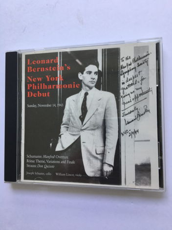 Leonard Bernstein New York philharmonic debut promo cd ...