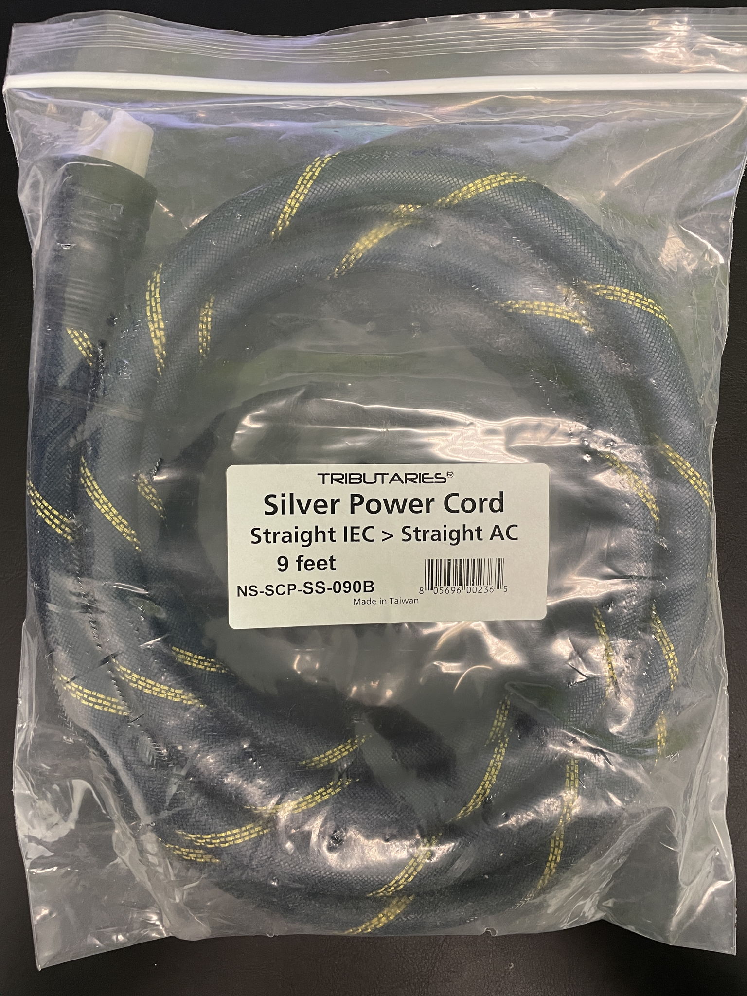 Tributaries Silver Power Cable. 9ft